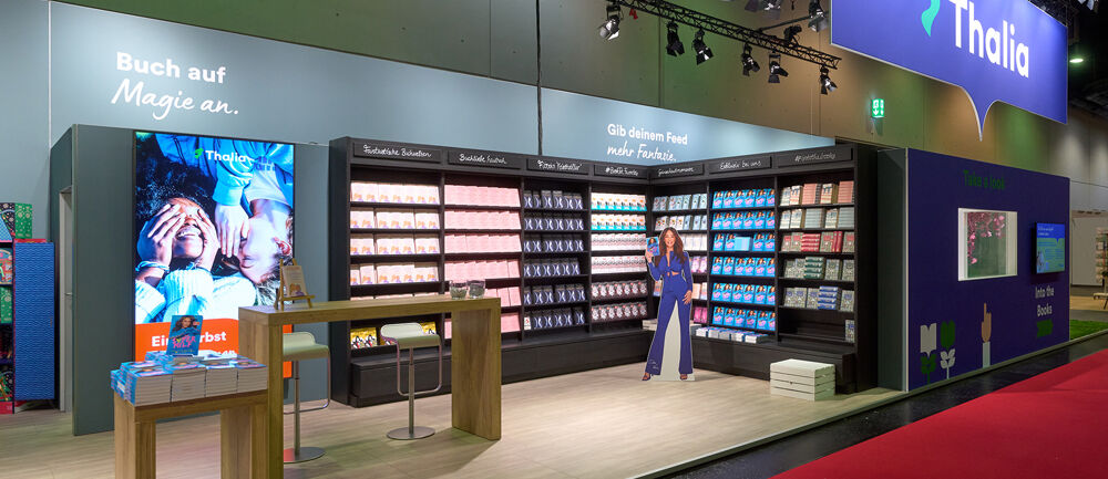 Thalia Messestand, Buchmesse Frankfurt, Messebau ISINGERMERZ