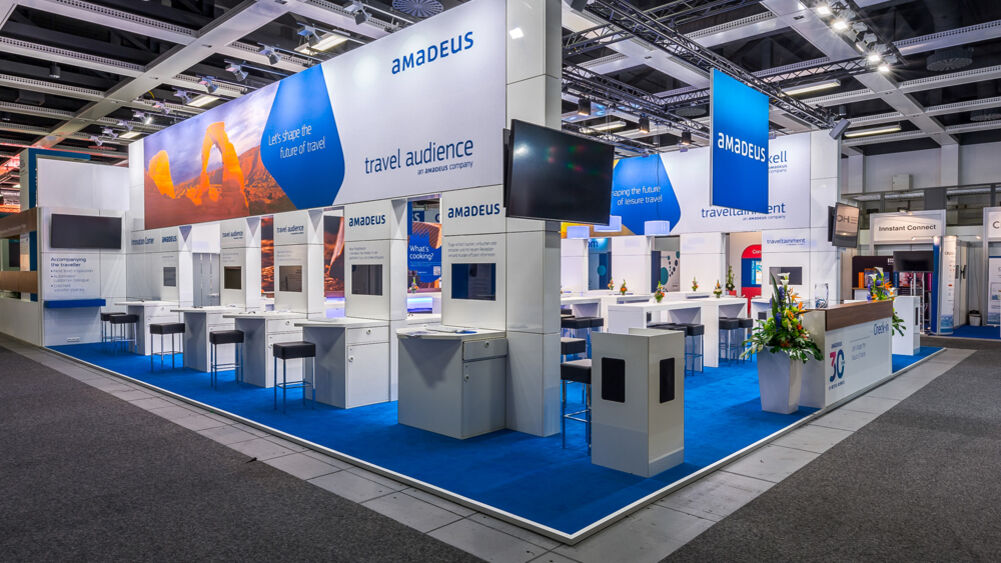 Messestand Amadeus, Messe ITB, Messebau ISINGERMERZ