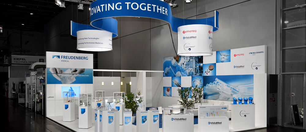 Messestand Freudenberg Medical, Messe Compamed, Messebau Isingermerz, Messekonzept