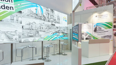 Messestand Wiesbaden Marketing, Messe Imex, RMCC, Rhein-Main-Kongress, Messebau Isingermerz, Messedesign